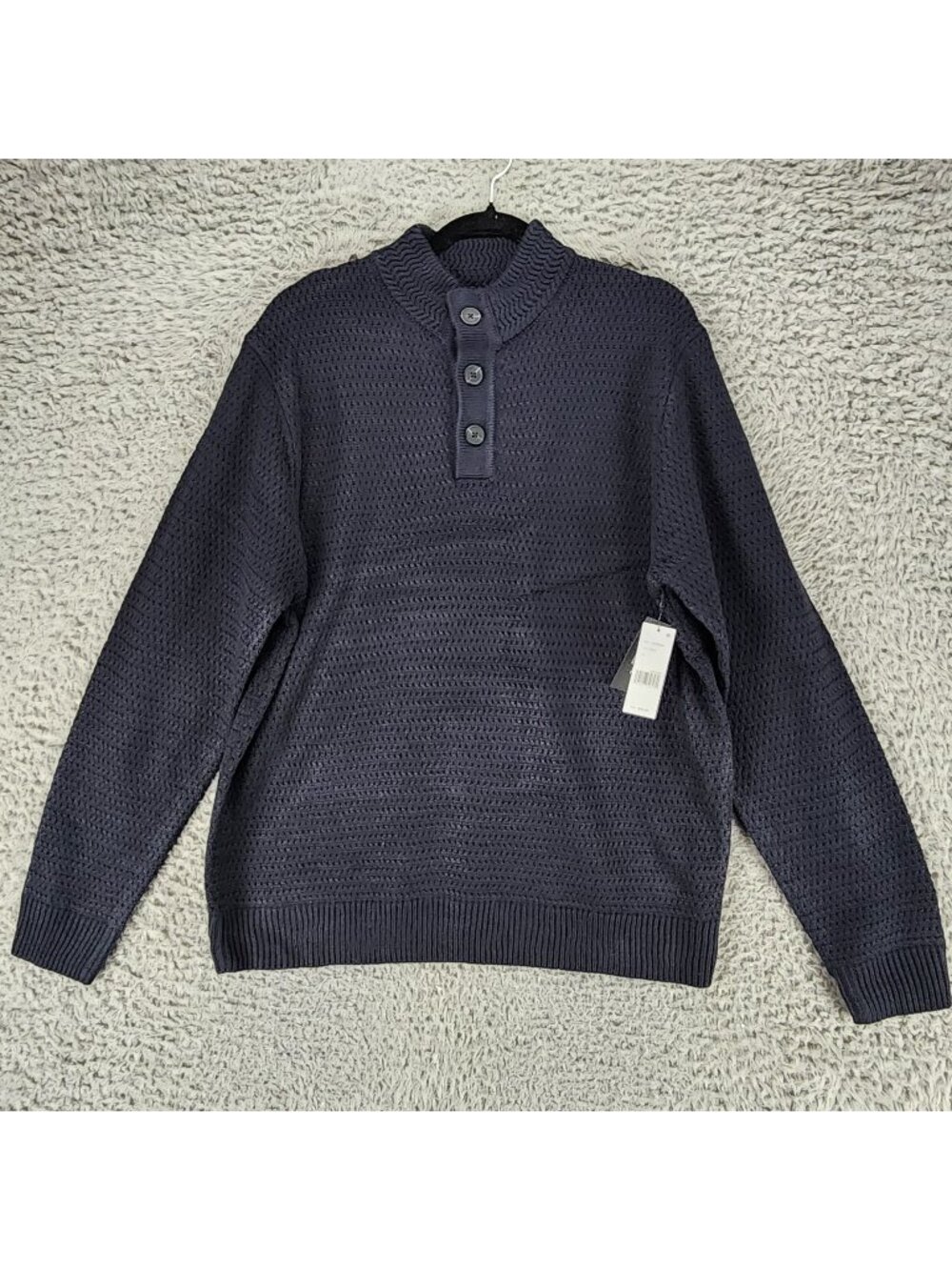 Liverpool Sweater Mens Large Blue Long Sleeve 1/4 Button  *NWT*